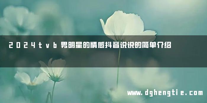 2024tvb男明星的情感抖音说说的简单介绍