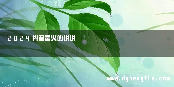 2024抖音最火的说说