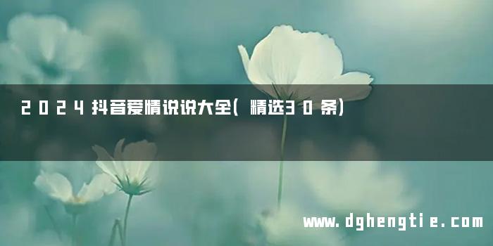 2024抖音爱情说说大全（精选30条）