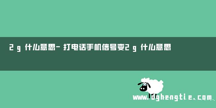 2g什么意思-打电话手机信号变2g什么意思