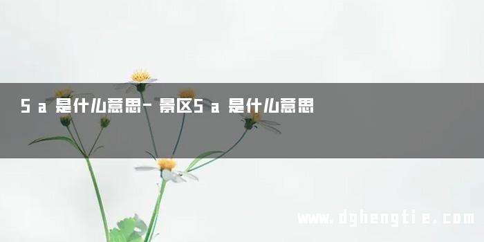 5a是什么意思-景区5a是什么意思