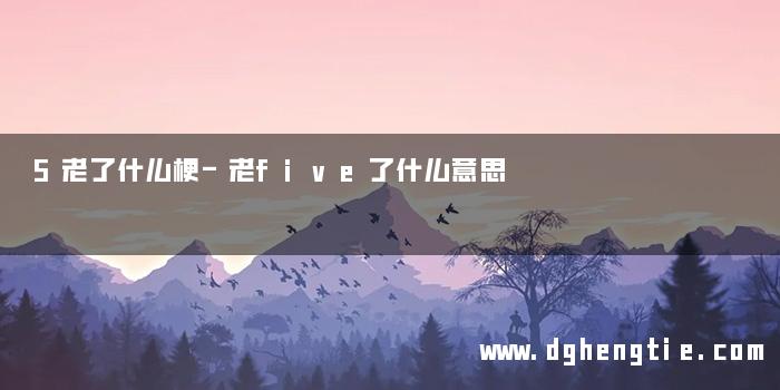 5老了什么梗-老five了什么意思