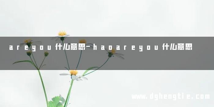 areyou什么意思-haoareyou什么意思