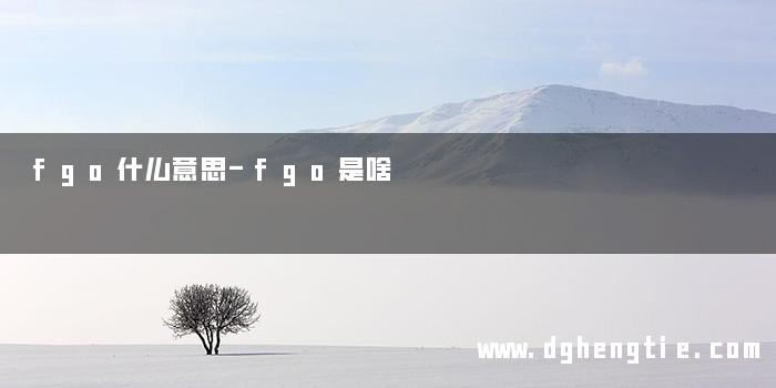 fgo什么意思-fgo是啥