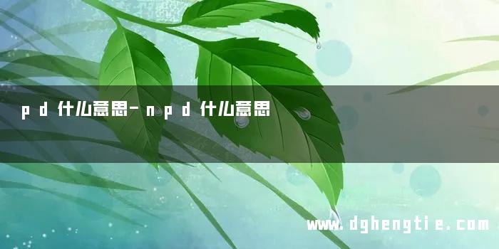 pd什么意思-npd什么意思