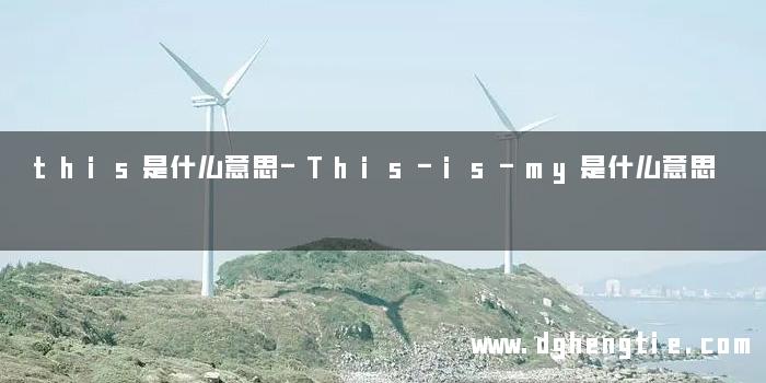 this是什么意思-This-is-my是什么意思