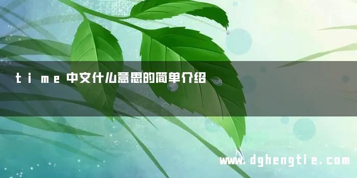 time中文什么意思的简单介绍