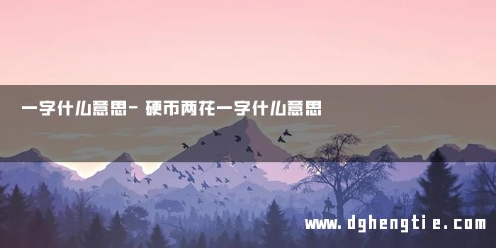 一字什么意思-硬币两花一字什么意思
