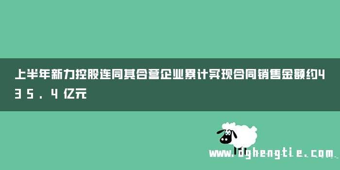 上半年新力控股连同其合营企业累计实现合同销售金额约435.4亿元