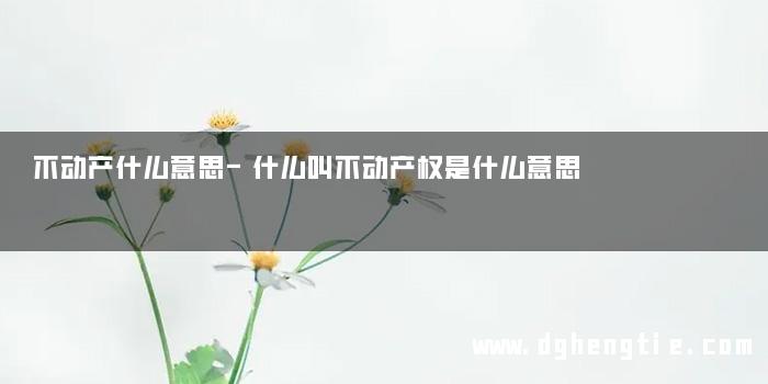 不动产什么意思-什么叫不动产权是什么意思