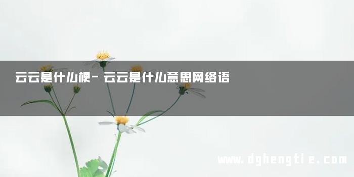 云云是什么梗-云云是什么意思网络语