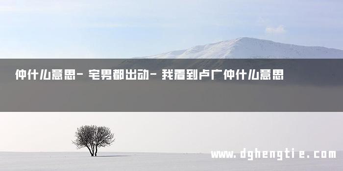 仲什么意思-宅男都出动-我看到卢广仲什么意思