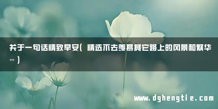 关于一句话精致早安（精选不去羡慕其它路上的风景和繁华…）