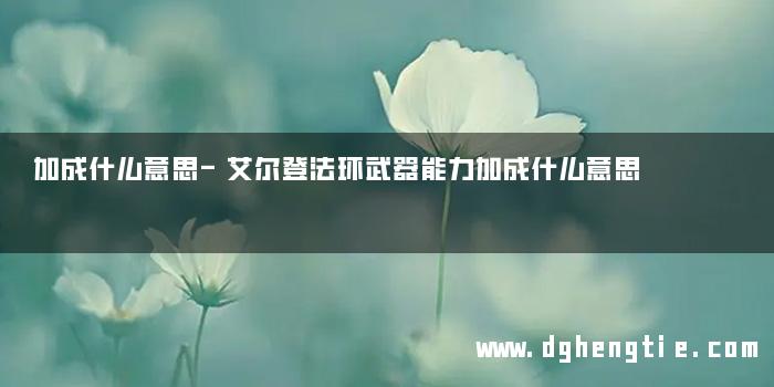 加成什么意思-艾尔登法环武器能力加成什么意思