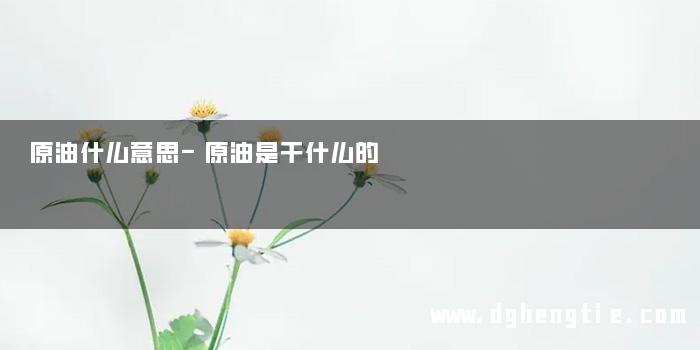 原油什么意思-原油是干什么的