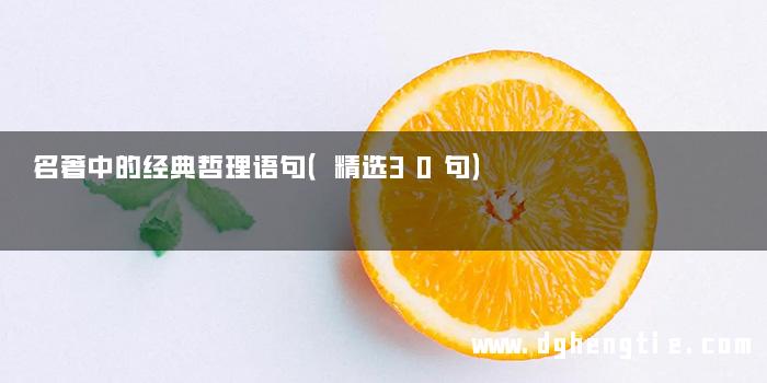 名著中的经典哲理语句（精选30句）