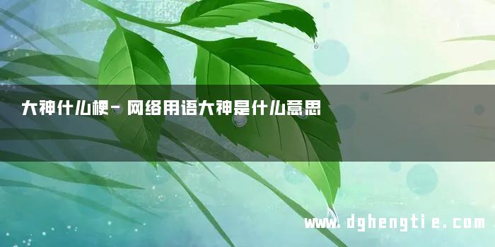 大神什么梗-网络用语大神是什么意思