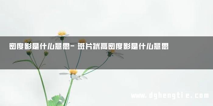 密度影是什么意思-斑片状高密度影是什么意思