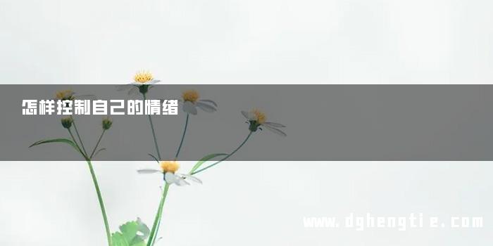 怎样控制自己的情绪