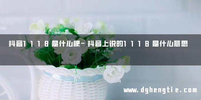 抖音1118是什么梗-抖音上说的1118是什么意思