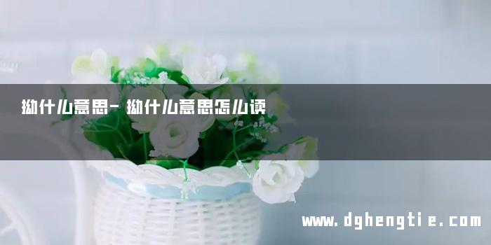 拗什么意思-拗什么意思怎么读