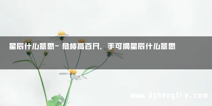 星辰什么意思-危楼高百尺,手可摘星辰什么意思