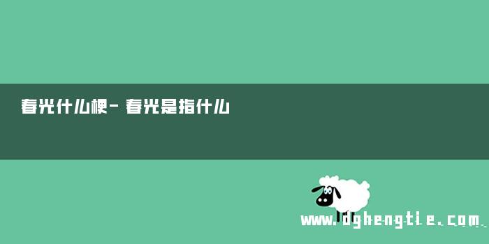 春光什么梗-春光是指什么