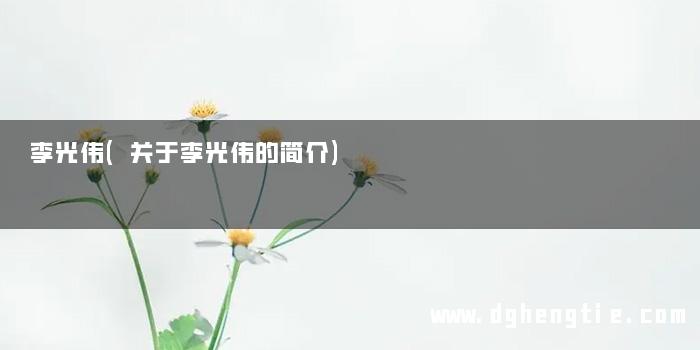 李光伟(关于李光伟的简介)