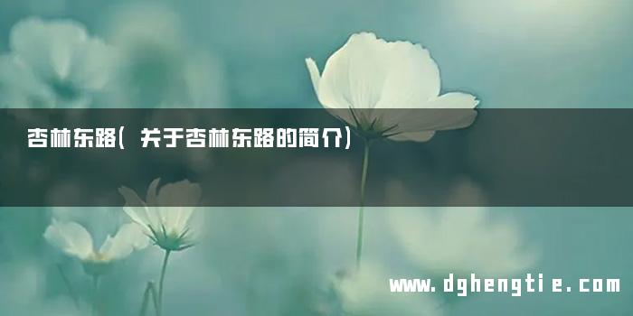 杏林东路(关于杏林东路的简介)