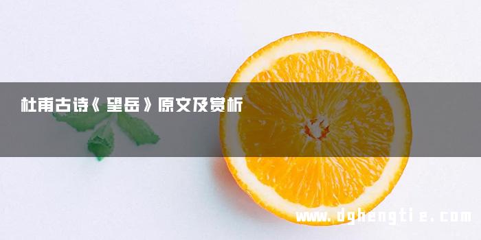 杜甫古诗《望岳》原文及赏析