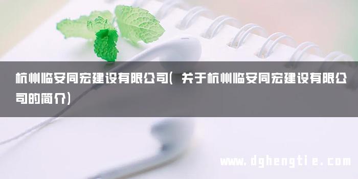 杭州临安同宏建设有限公司(关于杭州临安同宏建设有限公司的简介)