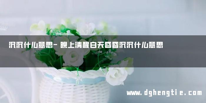 沉沉什么意思-晚上清醒白天昏昏沉沉什么意思