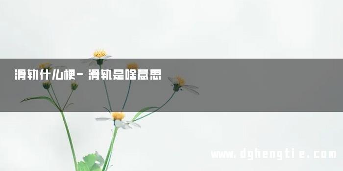 滑轨什么梗-滑轨是啥意思