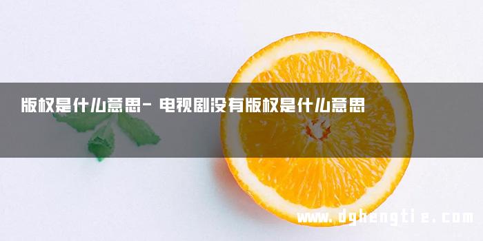 版权是什么意思-电视剧没有版权是什么意思