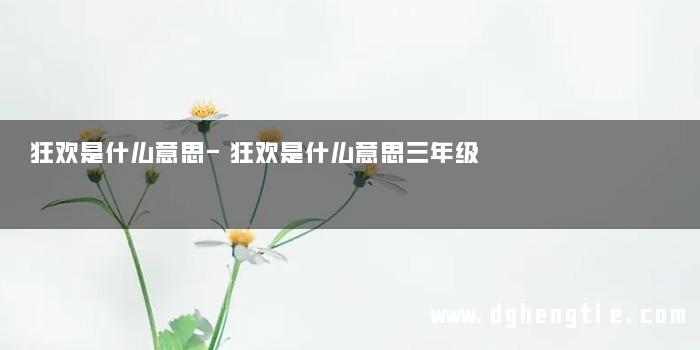 狂欢是什么意思-狂欢是什么意思三年级