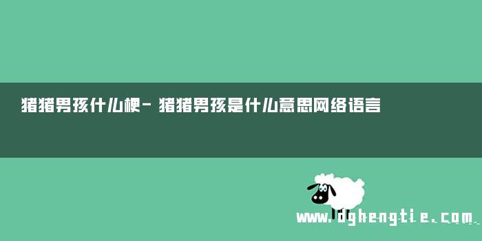 猪猪男孩什么梗-猪猪男孩是什么意思网络语言