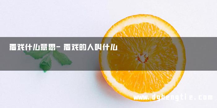 看戏什么意思-看戏的人叫什么