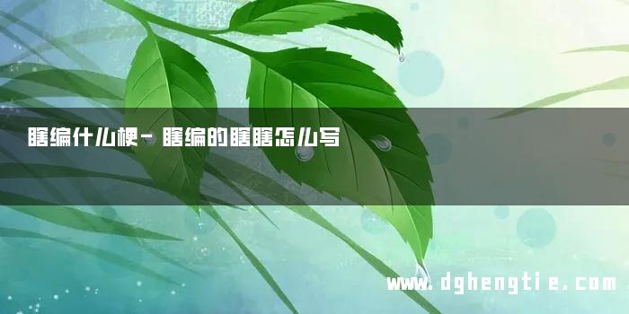 瞎编什么梗-瞎编的瞎瞎怎么写