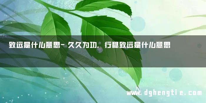 致远是什么意思-久久为功,行稳致远是什么意思