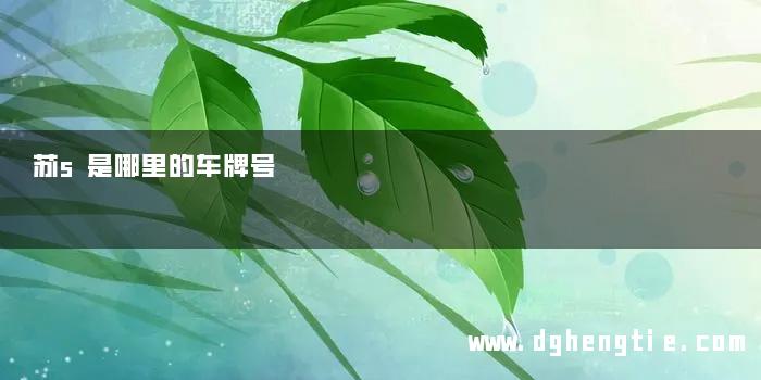 苏s是哪里的车牌号