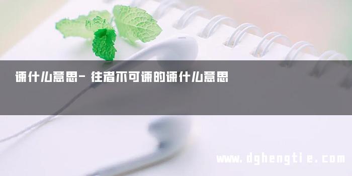 谏什么意思-往者不可谏的谏什么意思