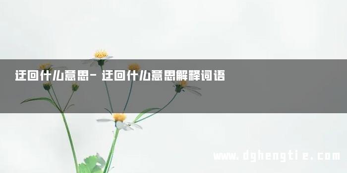 迂回什么意思-迂回什么意思解释词语