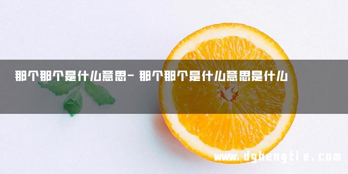 那个那个是什么意思-那个那个是什么意思是什么