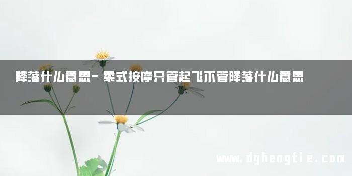 降落什么意思-柔式按摩只管起飞不管降落什么意思